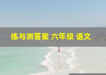 练与测答案 六年级 语文